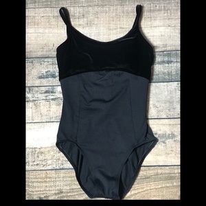 Ansliewear black and velvet leotard